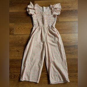 Ivy City Co Girls Gingham Plaid Jumpsuit Romper Size 9/10
